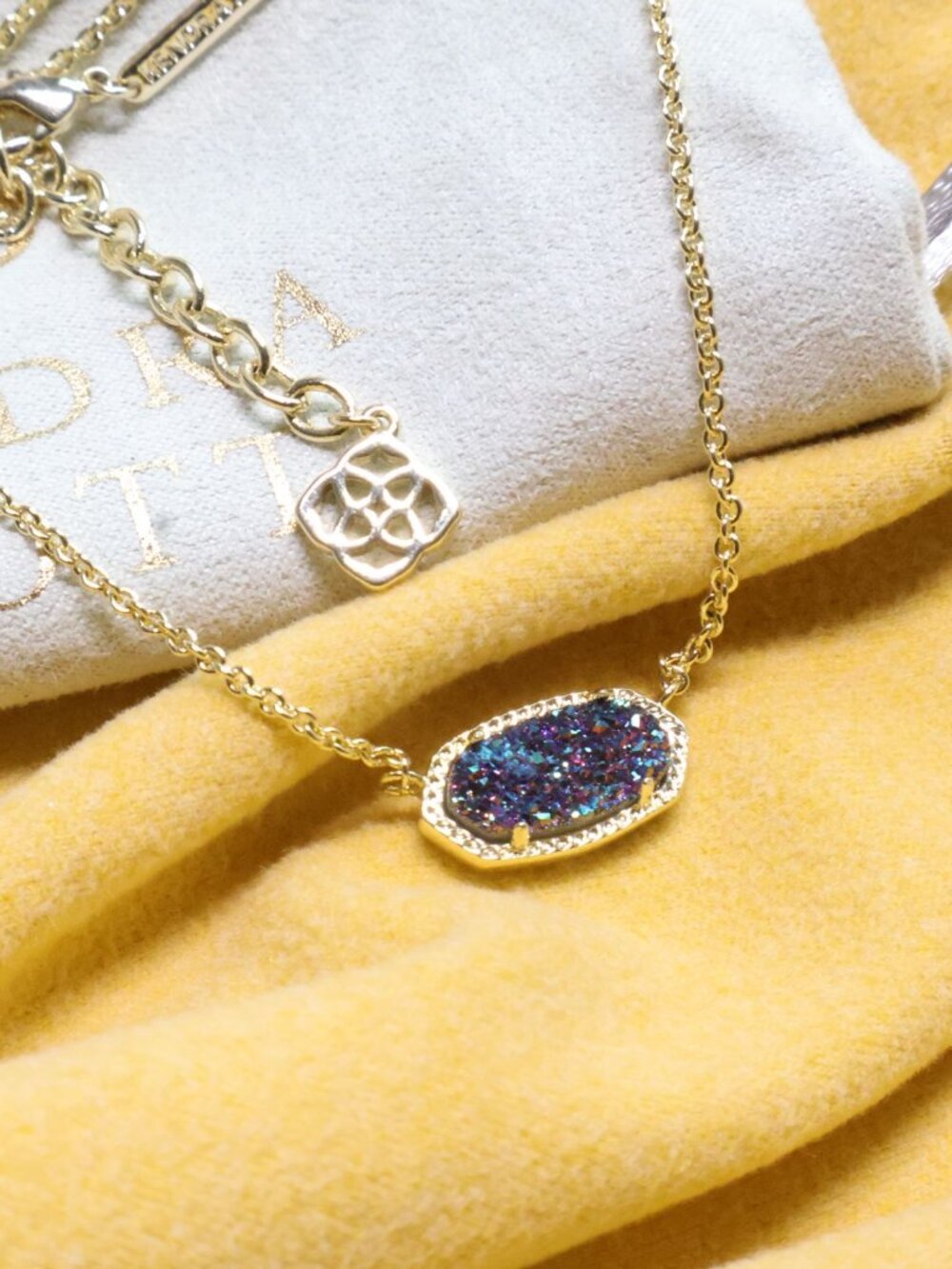 Kendra Scott Elisa Necklace Multicolor Drusy - Picture 2 of 3